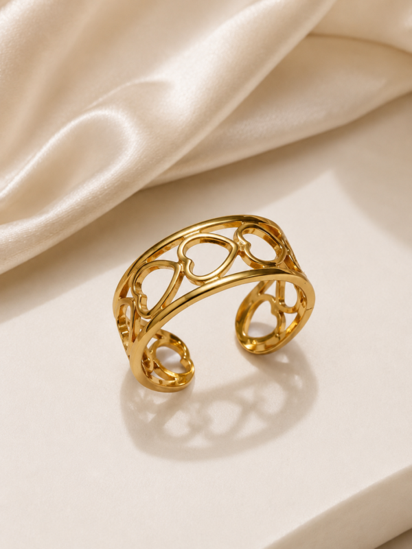 Golden Heart Adjustable Ring