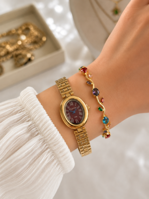 OLD MONEY WATCH WITH TULIP BRACELET