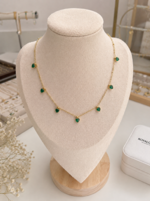 EMERALD HEART DROP NECKLACE