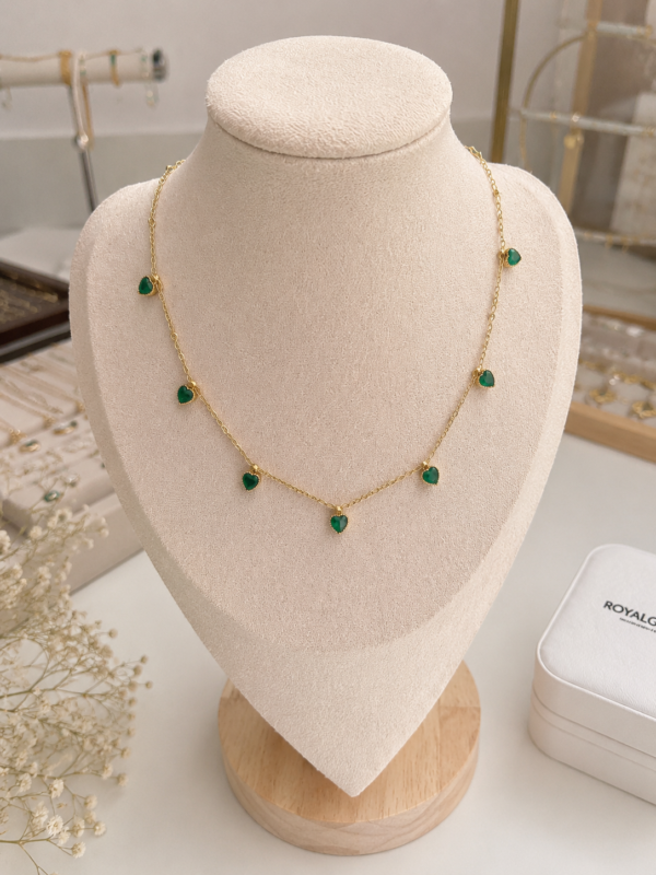 EMERALD HEART DROP NECKLACE