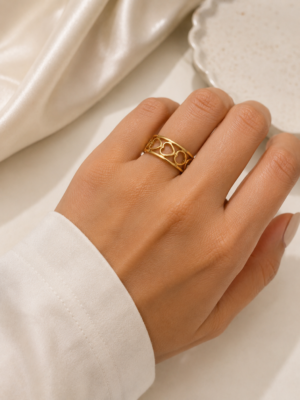 Golden Heart Adjustable Ring