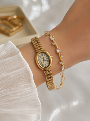 OLD MONEY WATCH WITH TULIP BRACELET