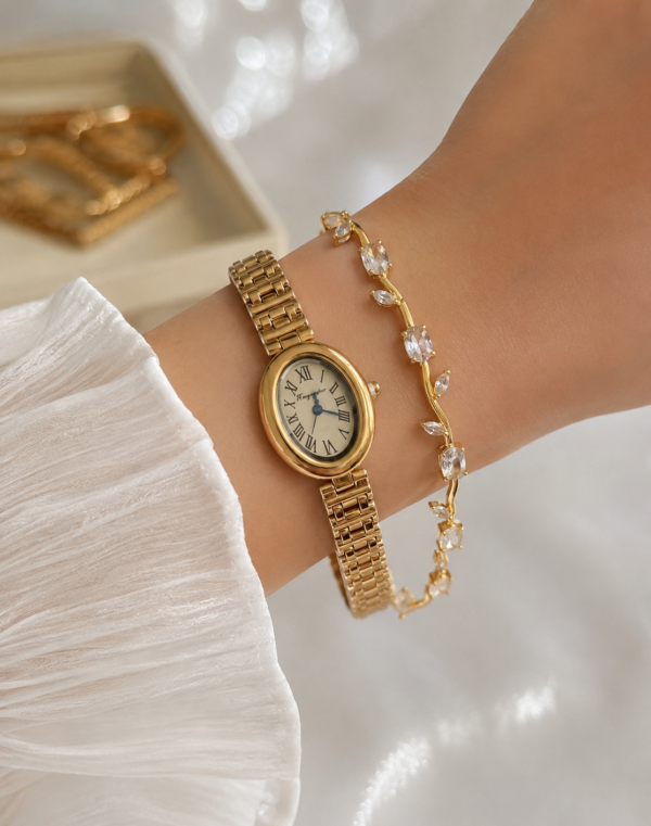 OLD MONEY WATCH WITH TULIP BRACELET